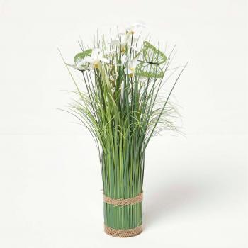 Artificial Cream Flower Butterfly Bouquet