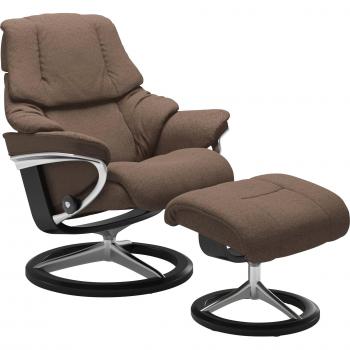 Stressless® Relaxsessel »Reno« Set, Relaxsessel mit Hocker, Schwarz, Größen S, M & L