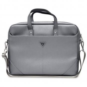 Sac d'ordinateur portable 16'' Saffiano Gris Guess