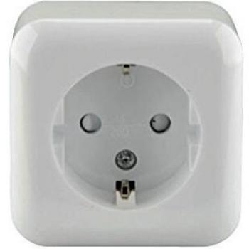 Unitec 1-fach Steckdose AP, weiß, lose Standard