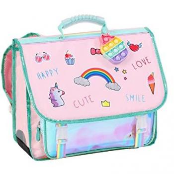 Sac de cours Viquel Bubbles 38 cm, licorne en rose, fille