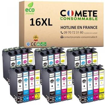 Encre Epson 16XL 24 cartouches COMETE – Noir, Cyan, Magenta, Jaune (6/6/6/6)