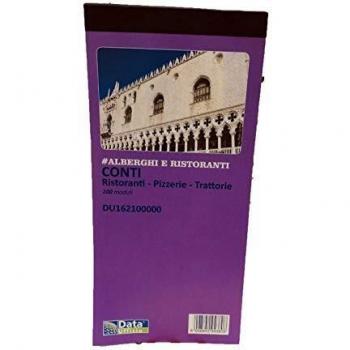 Conti ristoranti-pizzerie-trattorie, blocco di 100 copie 21,5x10 cm