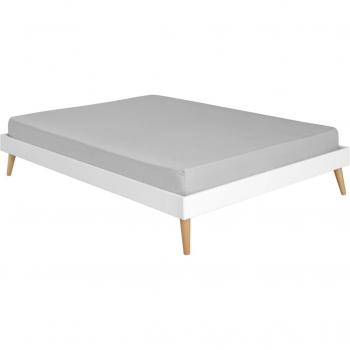 Lit 2 places Darla avec pieds en bois blanc 120x190 cm