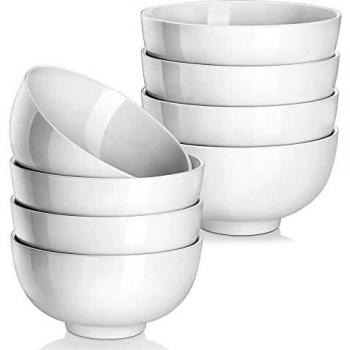 MALACASA Series Regular 440ml Porcelain White Dessert Bowl Set