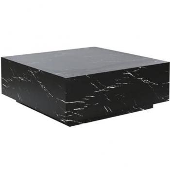Mesa de Centro Home ESPRIT 90 x 90 x 35 cm Madera Negra