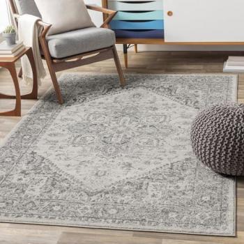 Vintage Grey Boho Area Rug