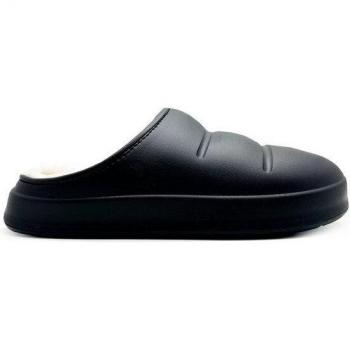 Thies 1856® Vegan Fluffy Puffy Clogs – schwarzer Ledergummi‑Style, 39 EU