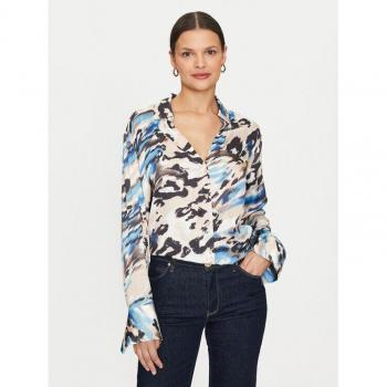 Guess Female XS Beige Buttoned Classic Blouse, Multicolor