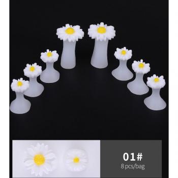 Divisores de Uñas de Pies, Formas de Arte con Flor de Corazón y Perlas, 8 Unidades