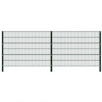Panel de protección con postes de hierro 3.4x1.2 m verde