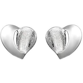 Sterling‑Silber Herzohrringe, Eismatt Finish