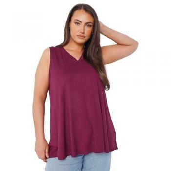 Size 18 Dark Pink Ribbed Vest Top