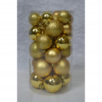 Pallina albero Amicasa 9022900 Clindro Sfera Mix Gold