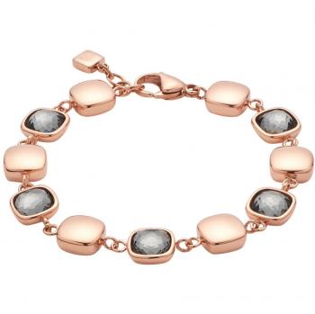 Roségold‑Edelstahl Armreif Leonardo Jewels Damen – Cuscino Glas, 18 cm, Karabinerverschluss