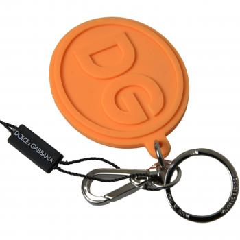 DG Orange Rubber Keychain with Gold Brass Accents – D&G