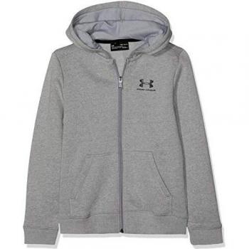 Felpa Under Armour EU Fleece Full Zip per Bambini, Grigio, YXS