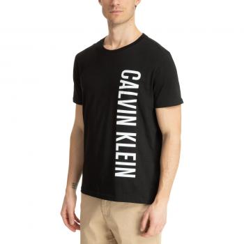 T-shirt da piscina Calvin Klein uomo maniche corte logo verticale nero