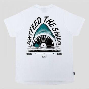 T-shirt Blanc Farci Shark