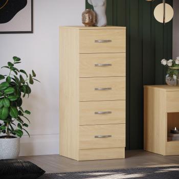 Riano Pine 5 Drawer Narrow Chest