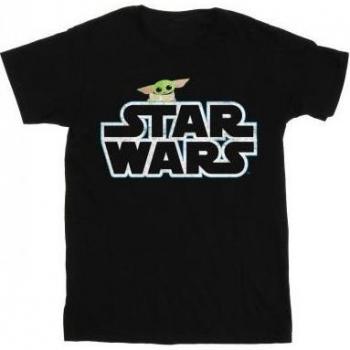 Star Wars Mandalorian Shirt für Jungen – Logo, 9‑11 Jahre, Schwarz