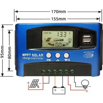 MPPT Solarcontroller mit USB und IoT 4G, 30A/60A, Auto Verfolgung für 12V bis 24V