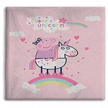 Rosa Manto de Estrellas: Manta Polar Peppa y Unicornio 100x140 cm