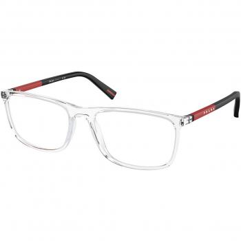 Prada Linea Rossa PS03QV 2AZ1O1 Men's Clear Prescription Glasses Frame Size 57 with Blue Light Block Option