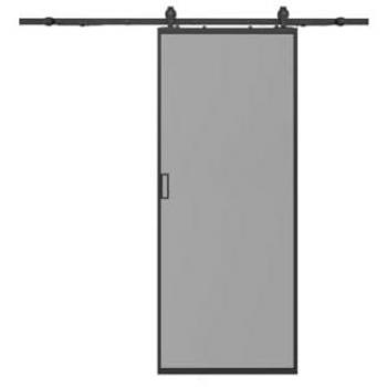 Linci II Porta Mobile con Vetro Temperato Fumé – Dimensioni 205x93 cm, Montaggio Muro Esterno