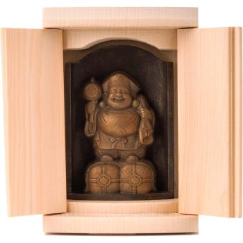 Zeku Daikokuten Buddha & Zushi Amulet in Gold