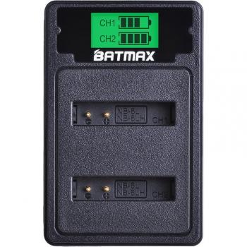 2Pcs NB-6LH Camera Battery + Type C Charger for Canon PowerShot