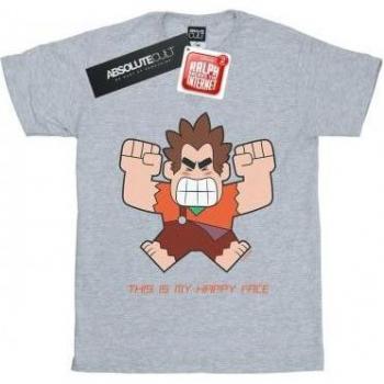 T-shirt in Cotone Disney Ralph con Faccia Allegra