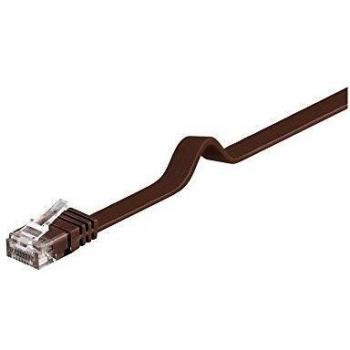 Cable de red U/UTP Cat6 plano marrón oscuro 20m