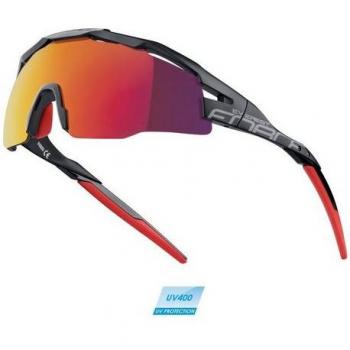 FORCE Everest Sport‑Brille – schwarze matte Beschichtung, rote Reflexfolie