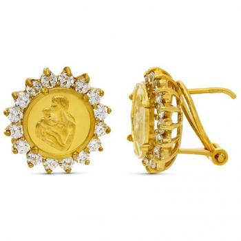 Joyas de Oro 18k con Circonitas y Forma Margarita Calada