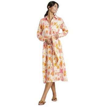 Hemdblusenkleid in Orange mit Gürtel von Bugatti