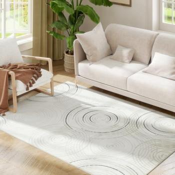 Swirly Cream Carpets: Homcom Washable & Allergy‑Safe