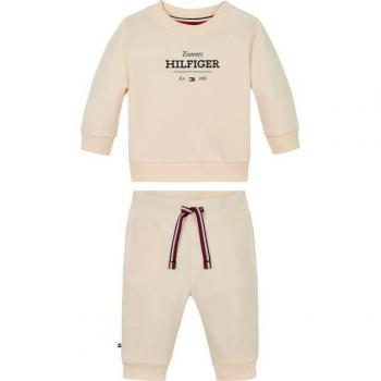 Trousse de Vêtements Tommy Hilfiger 2 pièces Beige, Coton Stretch, 0-3 Mois