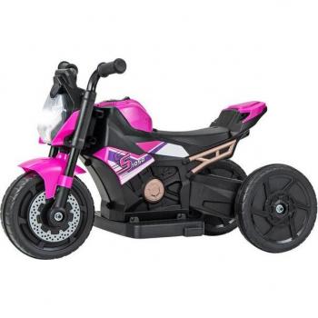 COSTWAY Kinder Elektromotorrad mit Scheinwerfer, Musik und abnehmbaren Stützrädern – 74 × 38 × 48 cm – Pink