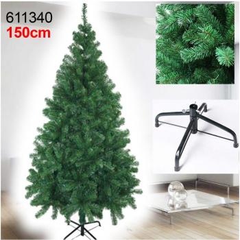 Ornement de Noël 150 cm, compact, teinte pin vert, 400 branches, croix à la base