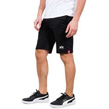 Alpha Industries Herren Sweatshorts mit großen Buchstaben, Schwarz, Größe XXL