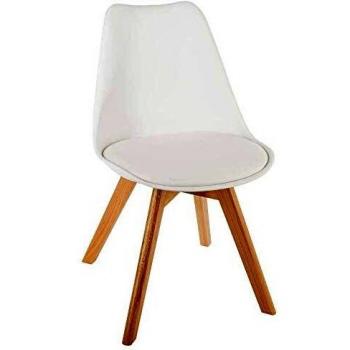 Silla de comedor blanca Leisure 48x53x82 cm