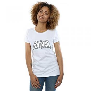 Women’s DC Batman Retro Crackle Tee – Size Small, White