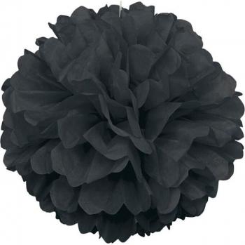 Black 25 Cm Pompom Flower Vine Ornament