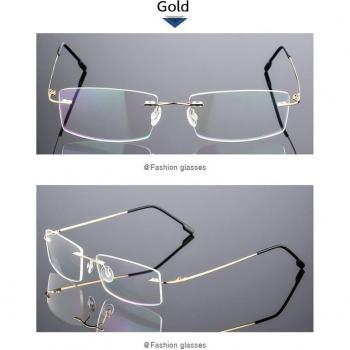 Folding Square Titanium Spectacles with Blue Light Filter