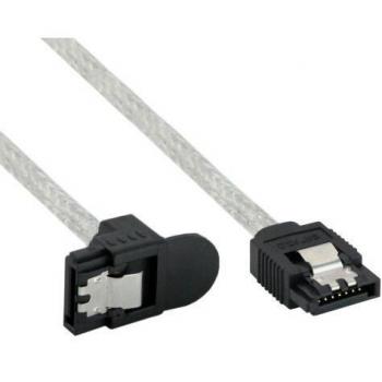 Inline SATA Kabel 6Gb/s, rund, gewinkelt, 0,75m