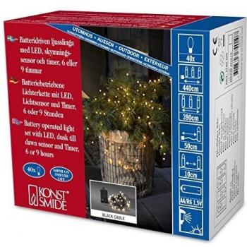 Konstsmide Motiv-Lichterkette für Außen batteriebetrieben, 40 LEDs