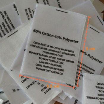 Etiquetas de cuidado de satén 100 piezas