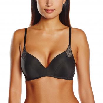 Wonderbra Women's Minimal Chic Wireless Push Up Bra, Black