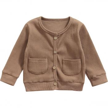 Cardigan bébé, style boutonnage unique, pochettes de charme